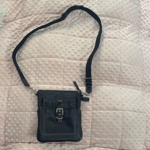Black Leather coach  Crossbody Bag